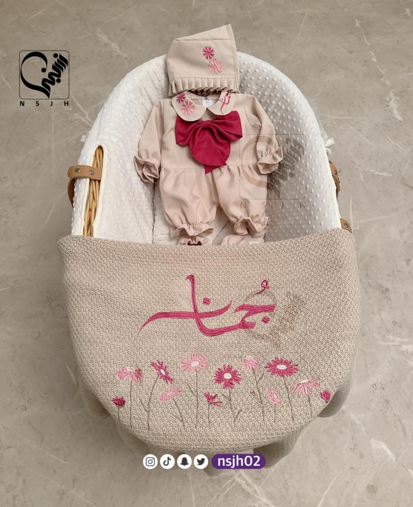 لبس بيبي و بطانية سرير تطريز