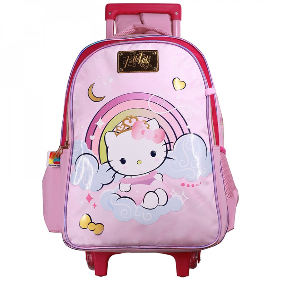 شنطة ترولي,هيلوكيتي,شنطة مع مقلمية,hello kitty,trolley bag,شنطة ظهر