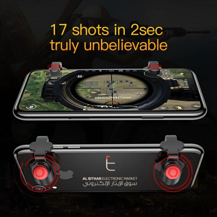 بيسوس | قطعتين تصويب بوبجي جوال تابلت ايباد Baseus | Pubg L1R1 Shooter Trigger Gamepad Controller