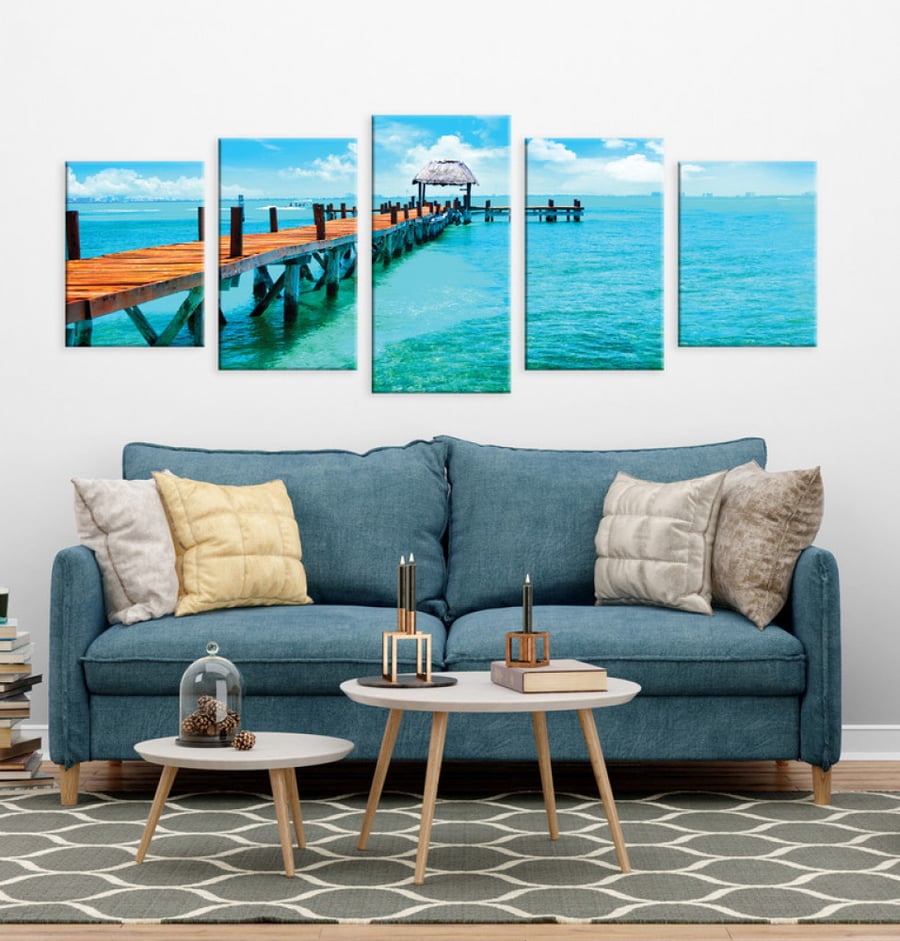 A wall art painting for home decor printed on canvas fabric with a hidden frame size 150 × 60 cm