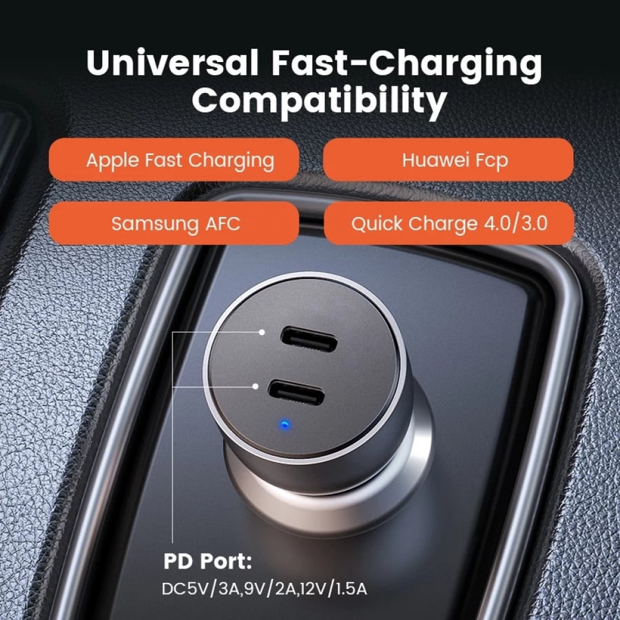 يوجرين | شاحن سيارة سريع جدا مدخلين UGREEN | Very Fast PD Car Charger 6A 36W