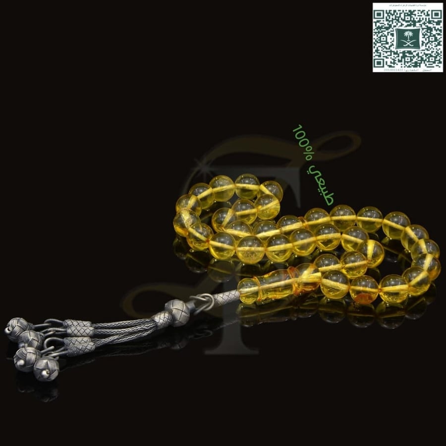 Amber prayer beads Polish silver 925 karat