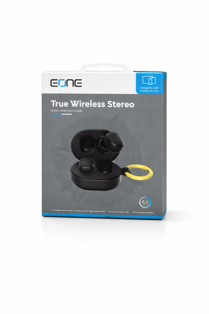 سماعة EONE True Wireless Stereo – بلوتوث لاسلكية مع علبة شحن