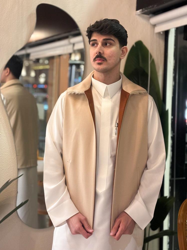 سديري دبل فيس بني وبيج فرو