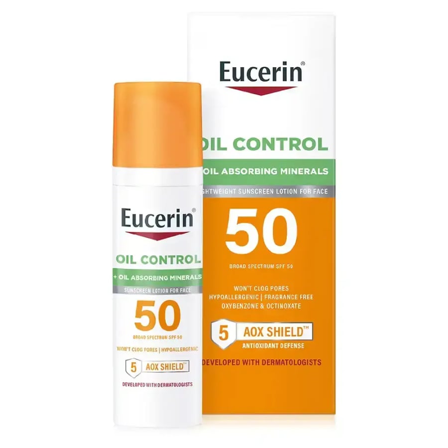 كريم واقي شمس للوجة للتحكم بالبشرة الدهنية SPF 50 من يوسرين - 75 مل