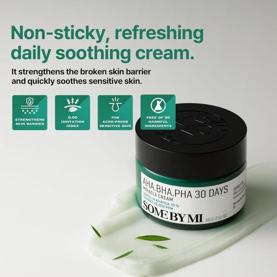 سوم باي مي كريم ميراكل 30 يوم المعزز بالأحماض - 60 مل SOME BY MI AHA-BHA-PHA 30 Days Miracle Cream- 60 ml