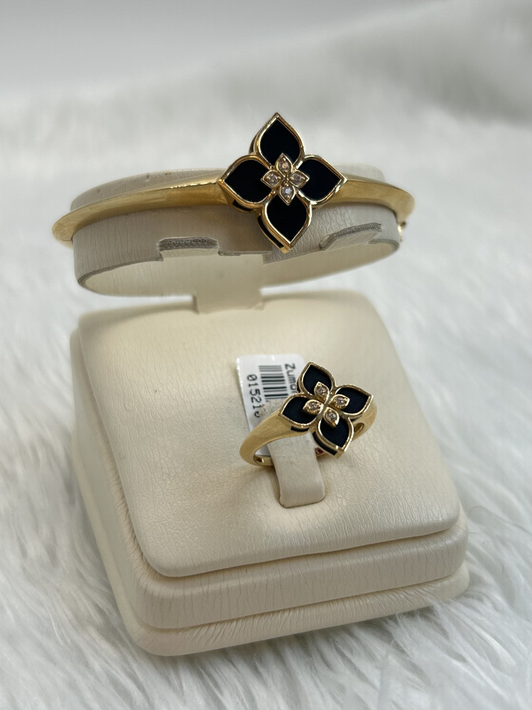 18k gold bracelet and ring, weight 13.17 grams