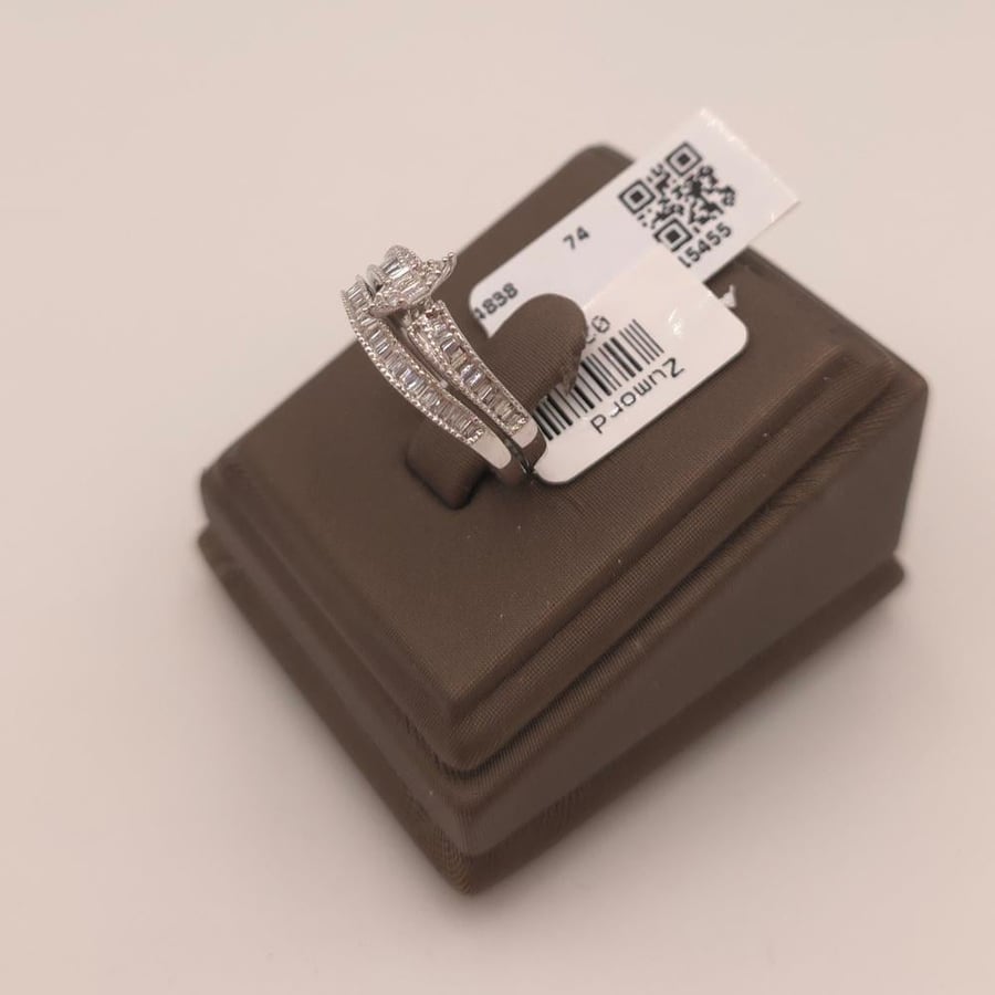 Twins Diamond Ring, 18k White Gold, Weight 3.66 grams, 0.55 carats