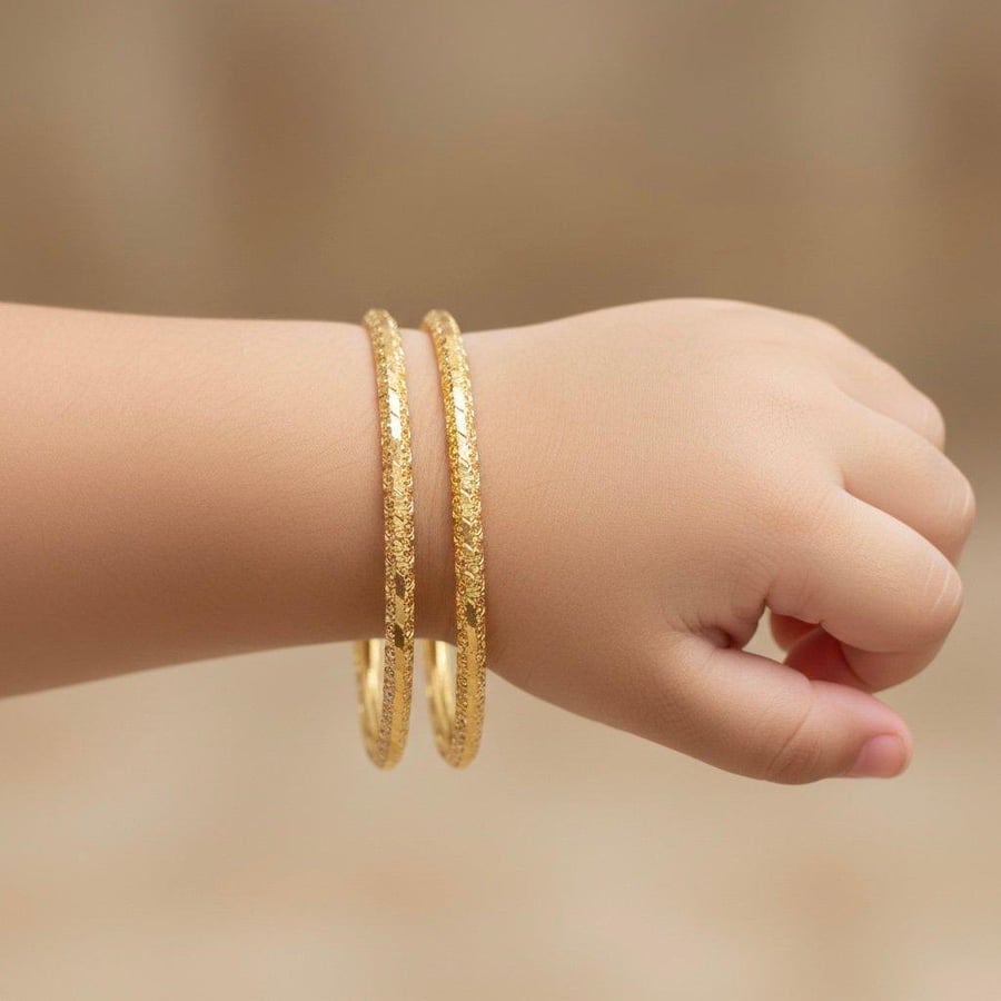 Children's gold earrings 21 karat | weight 2.52 grams | size 14 | S063