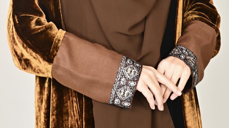 مخمل اورنج عسلي مع شال