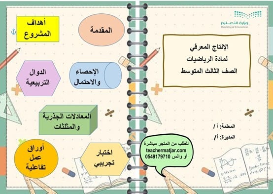 الانتاج المعرفي لمادة الرياضيات  ثالث متوسط