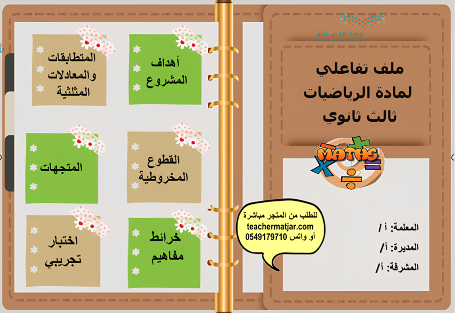 الانتاج المعرفي لمادة الرياضيات ثالث  ثانوي