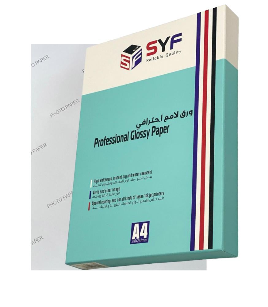 ورق لامع لاصق 135 جرام 100 ورقة SYF A4