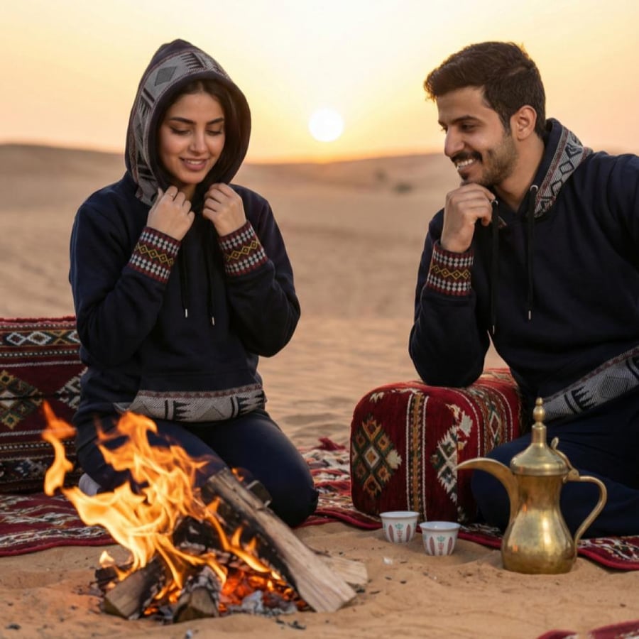 صورة مقربة لنقشة السدو على القبوع من الداخل والخارج