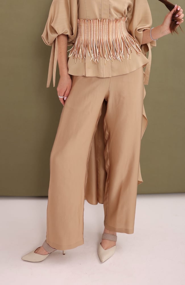 Straight-leg woven pants (Gold Tan)