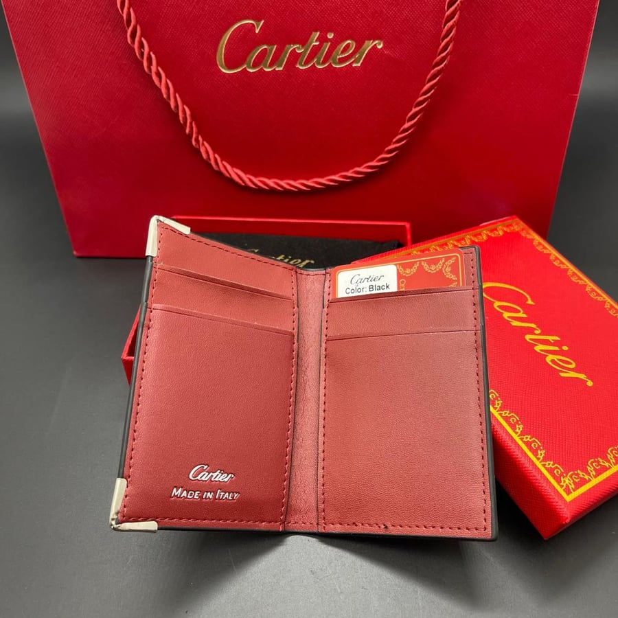 Cartier black card holder wallet