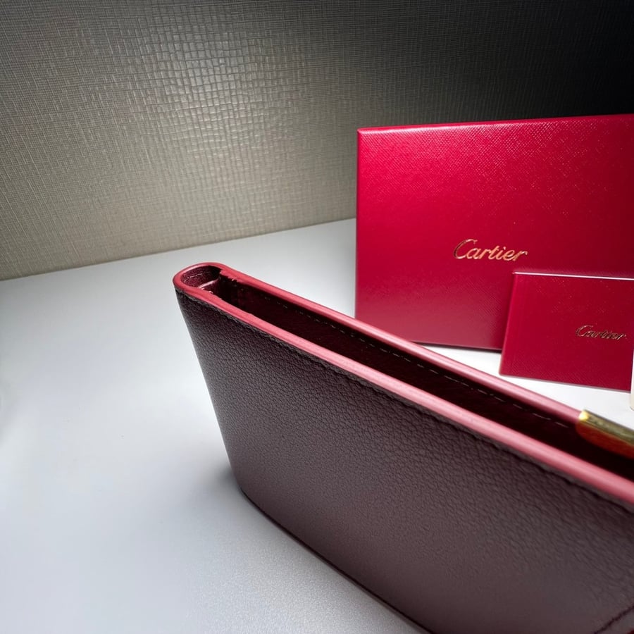 Cartier large wallet in burgundy color
