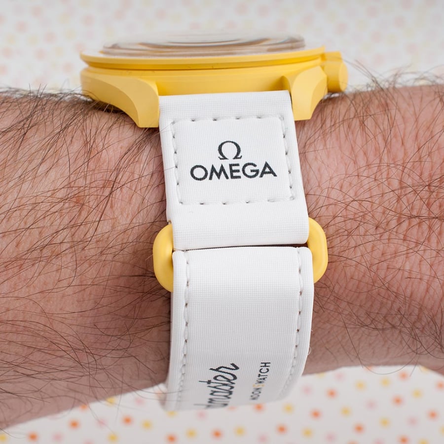 Omega Swatch yellow watch