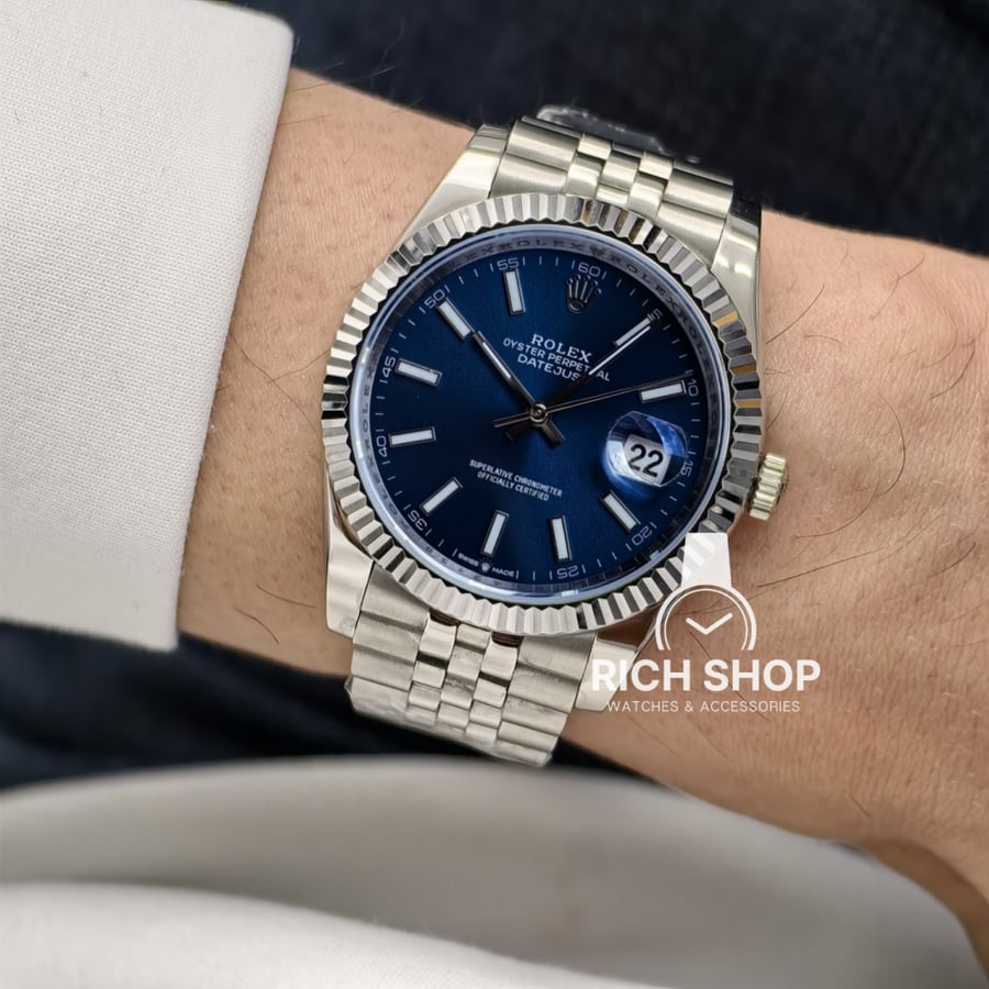 Rolex Datejust watch navy blue