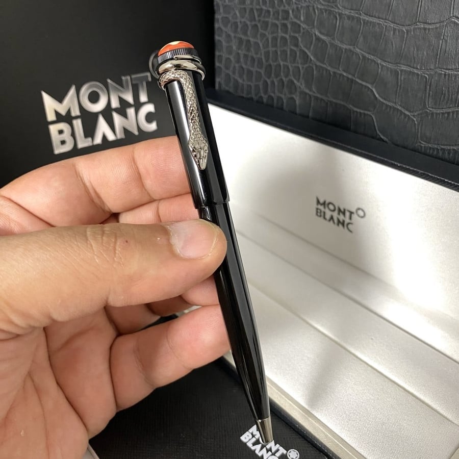 Montblanc pen, snake, shine