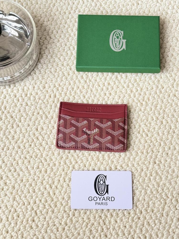 Goyard wallet with burgundy cards