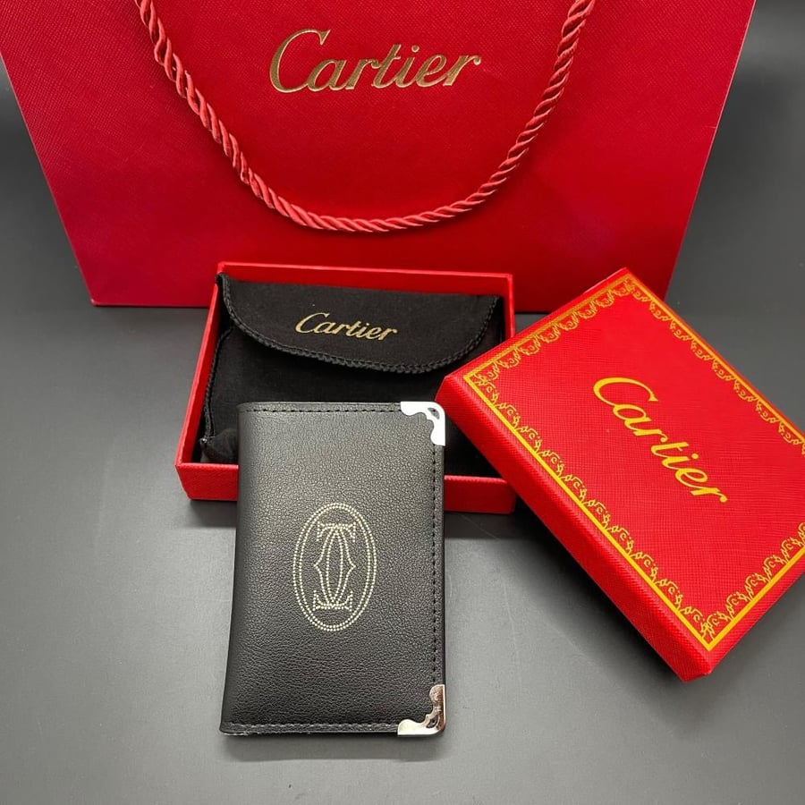 Cartier black card holder wallet