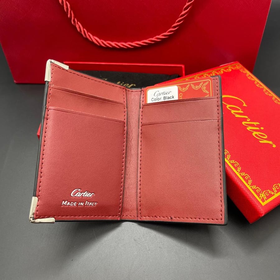 Cartier black card holder wallet