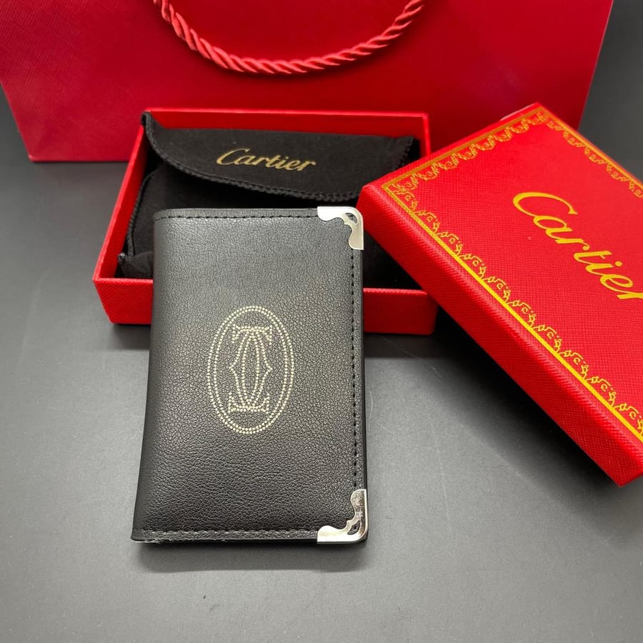 Cartier black card holder wallet