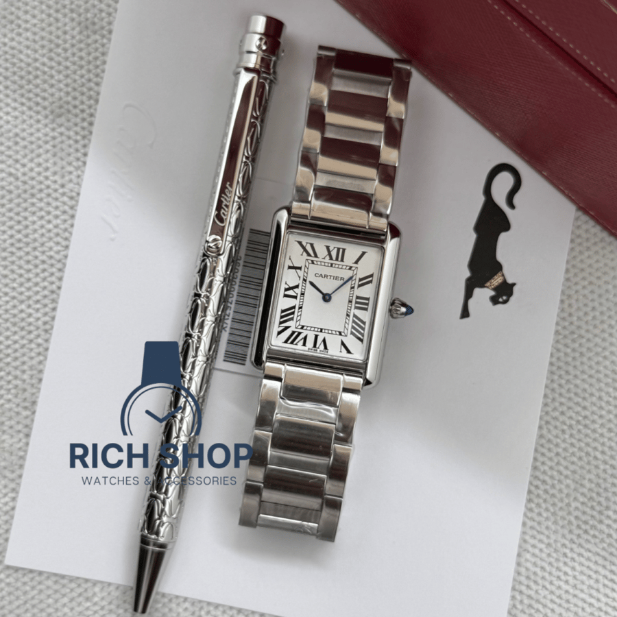 Cartier Tank Solo watch set and Cartier thin decorated pen