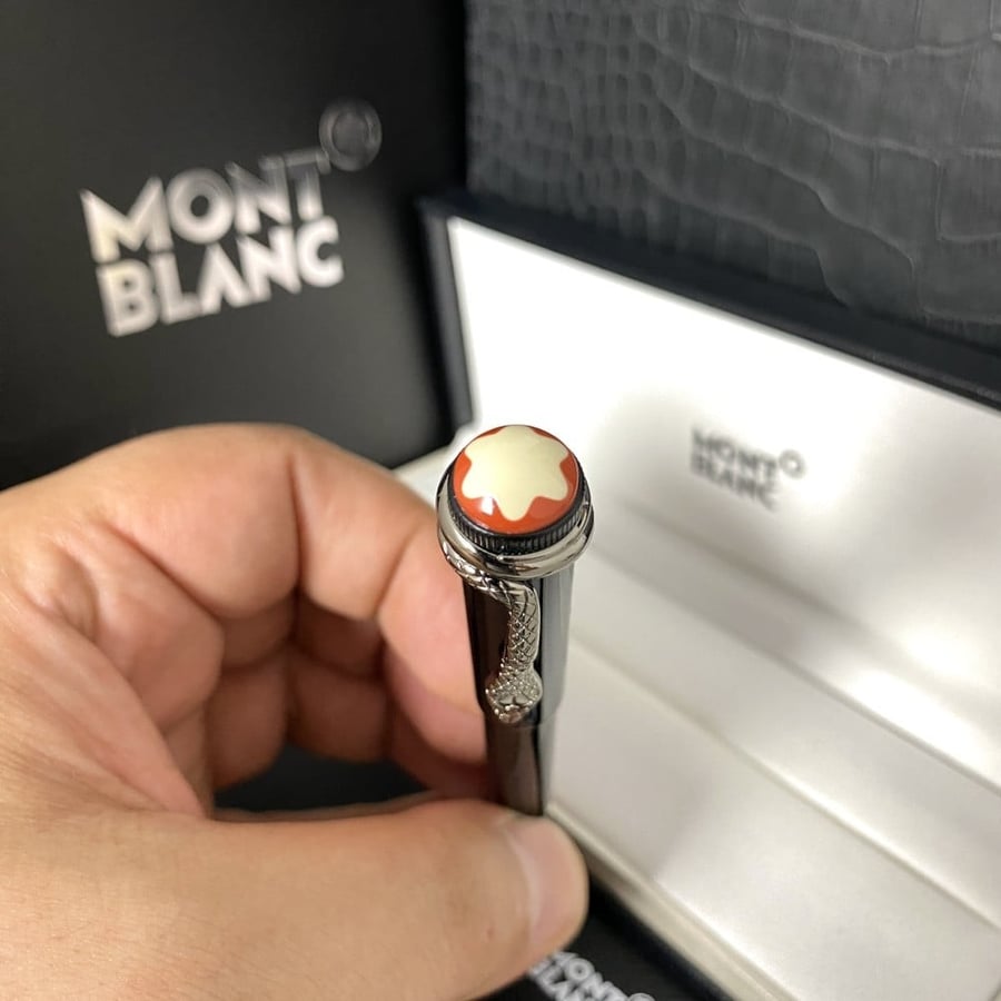 Montblanc pen, snake, shine