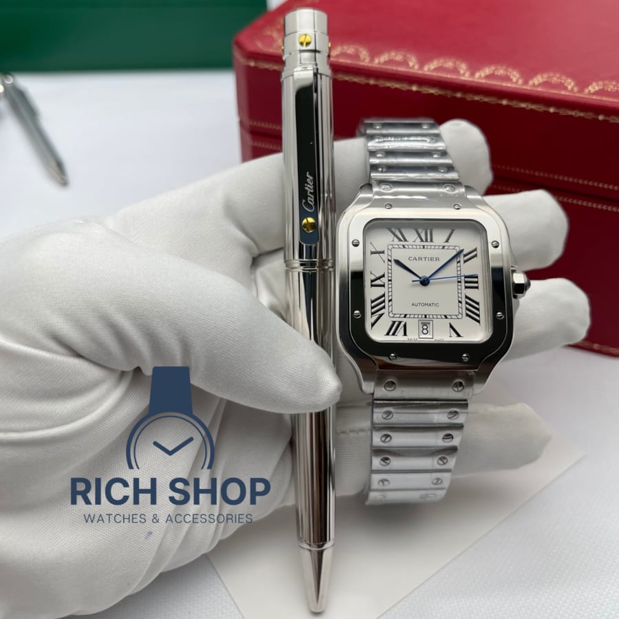 Cartier Santos watch and pen set