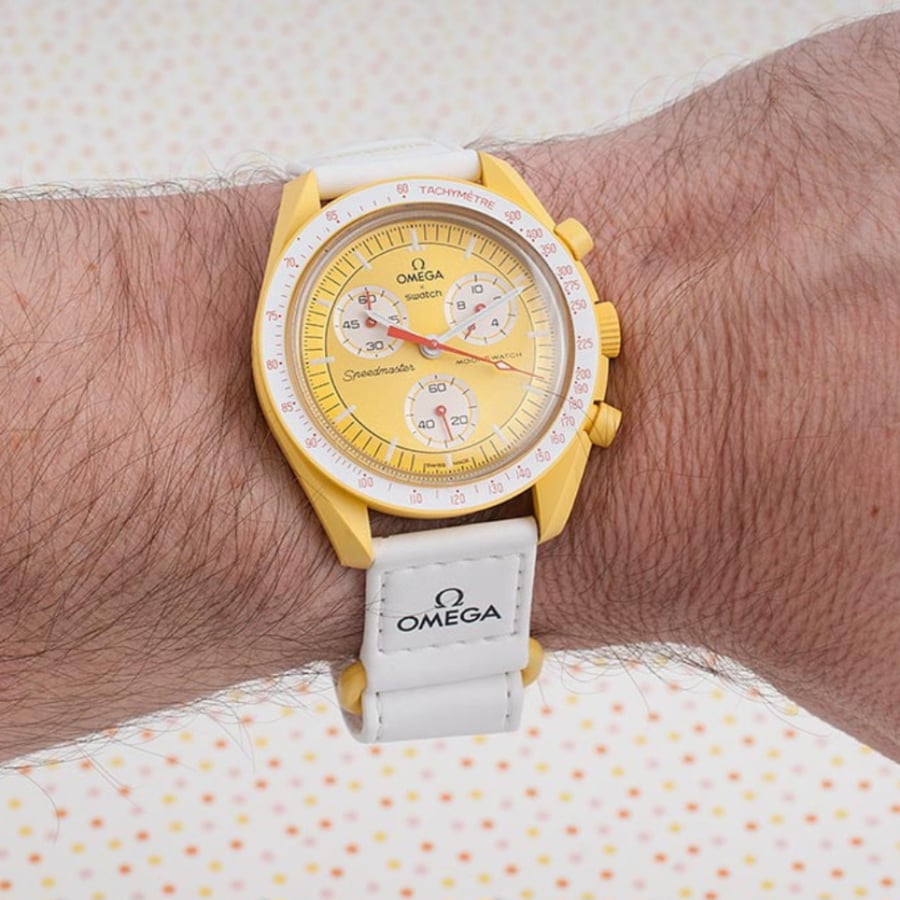 Omega Swatch yellow watch