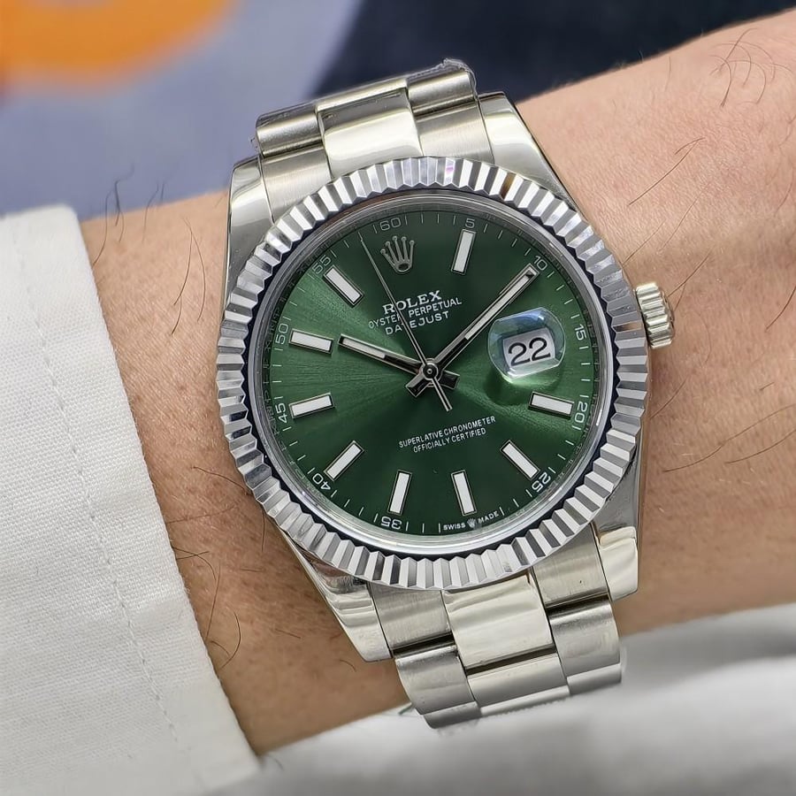 Rolex Datejust watch green