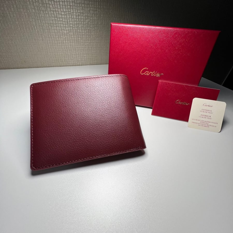 Cartier large wallet in burgundy color