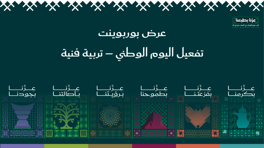 تفعيل اليوم الوطني في مادة الفنية - عرض بوربوينت