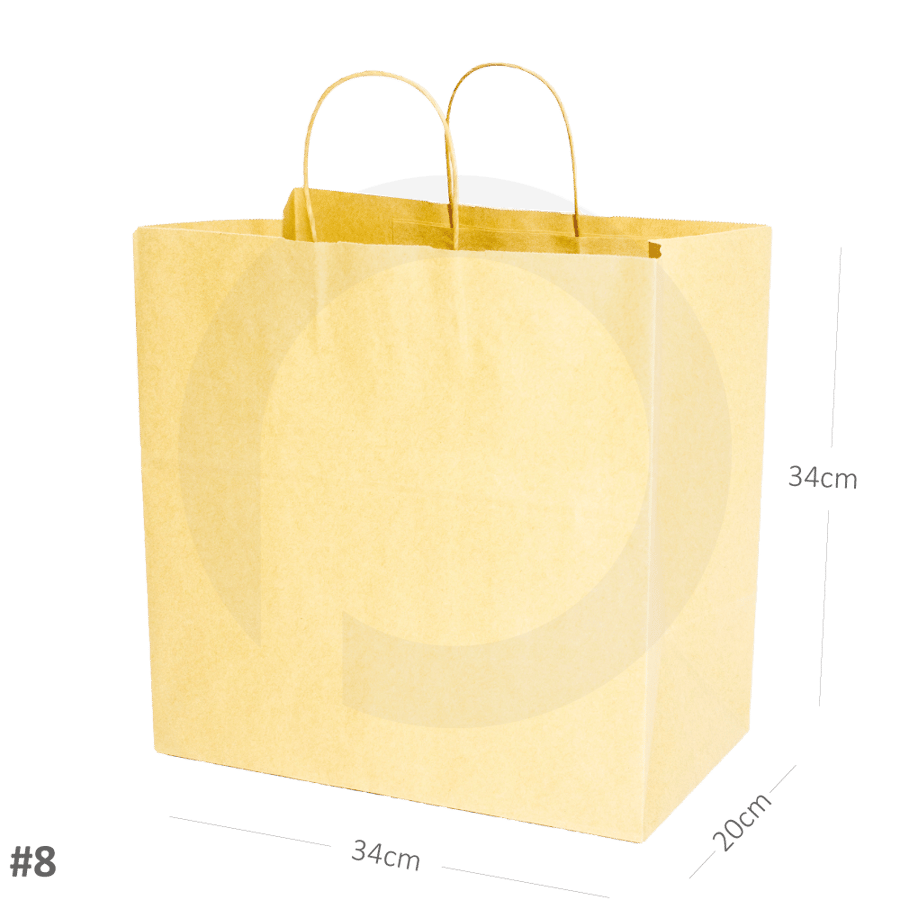 Paper bag, number 8, hand in carton, 200 bags