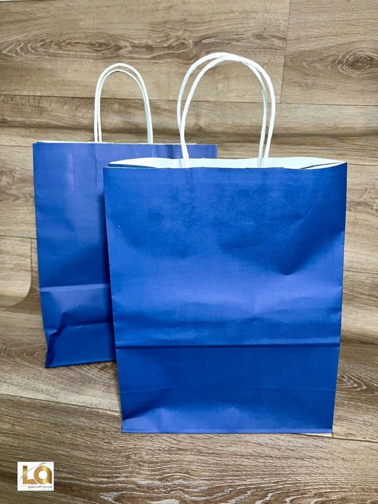 Paper bag in hand dark blue size 34×32×17 carton 200 bags