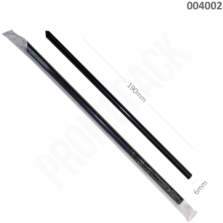 Black straw, 6 mm, packaged, 5000 pieces