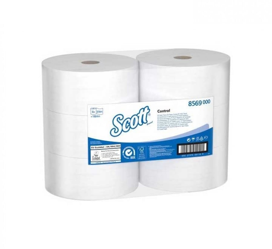 White bathroom tissues 18.60×12.50 carton 6 rolls 1200 tissues
