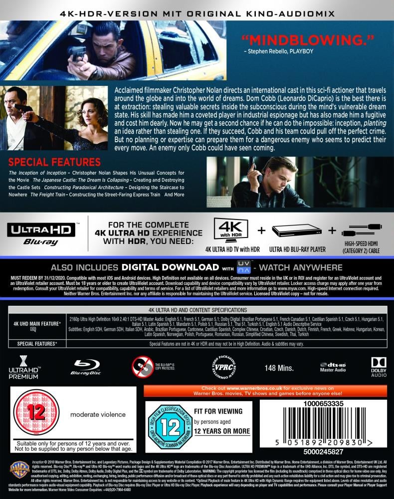 Inception 4K Ultra-HD Blu-ray