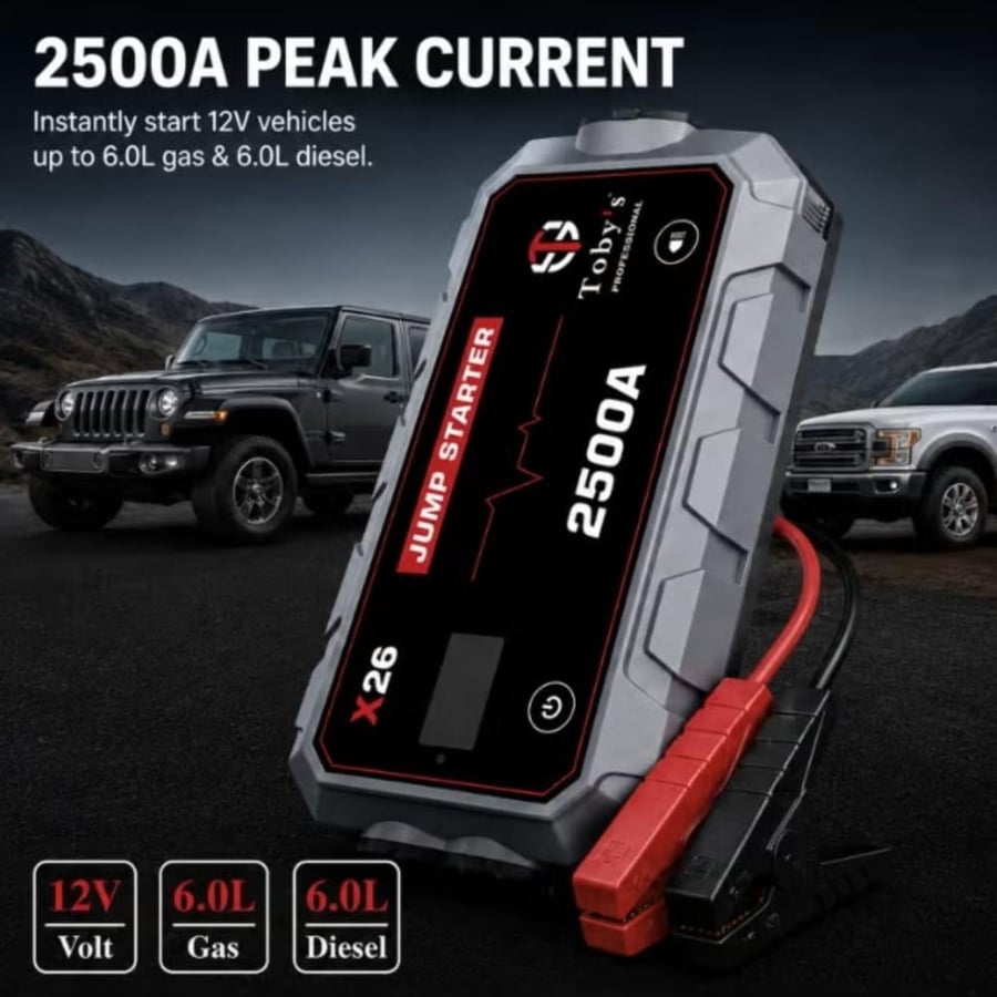 شاحن بطاريه متنقل للسياره باوربانك 18000mAh توبيز X26