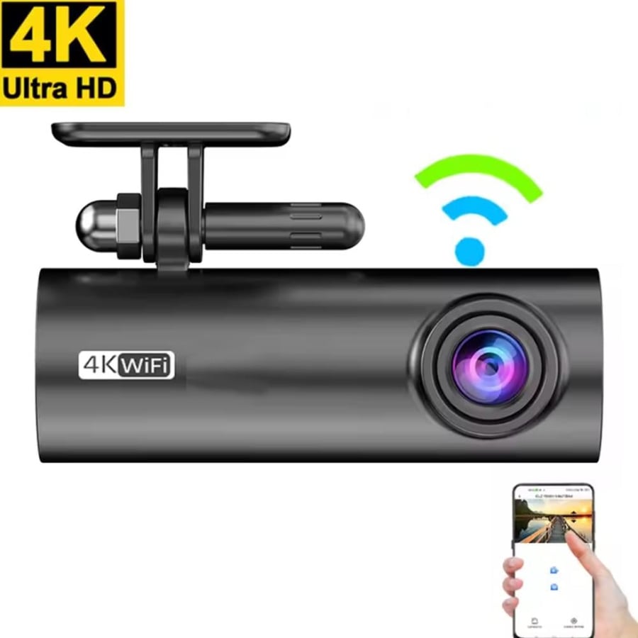 كاميرا سيارة داش كام (Dash Cam) مخفية بدقة 4K Ultra HD مع واي فاي وتحكم عبر الجوال | زينة كار