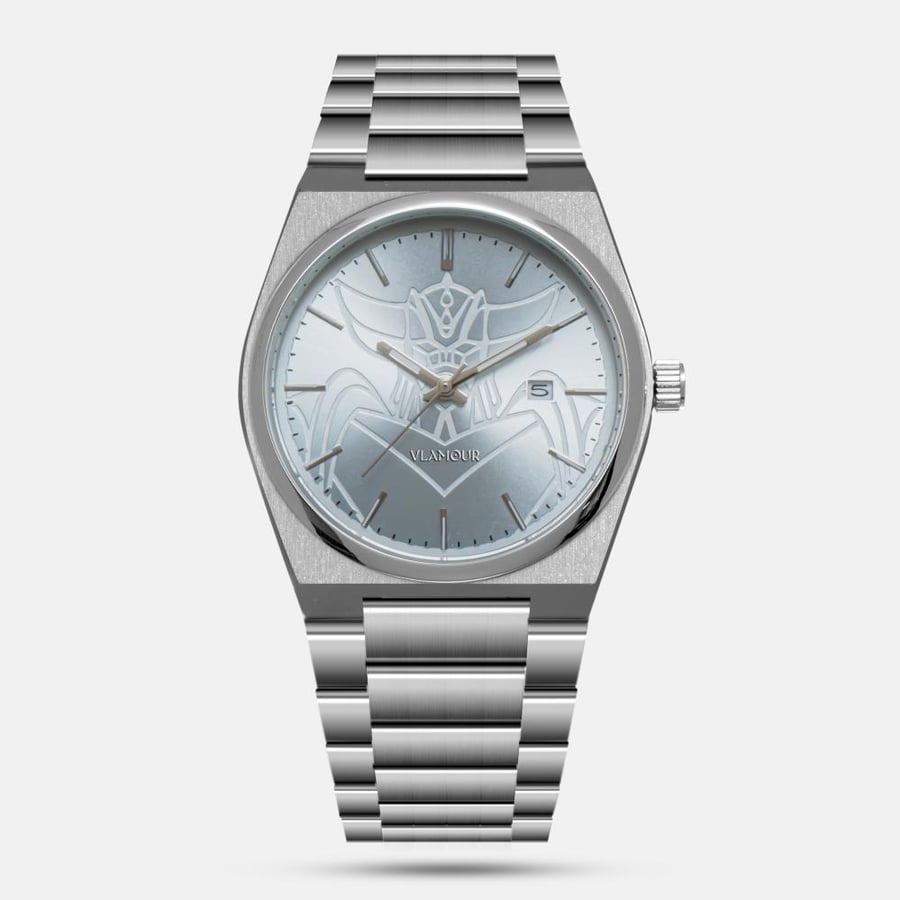 Men's watch with stainless steel strap in silver color