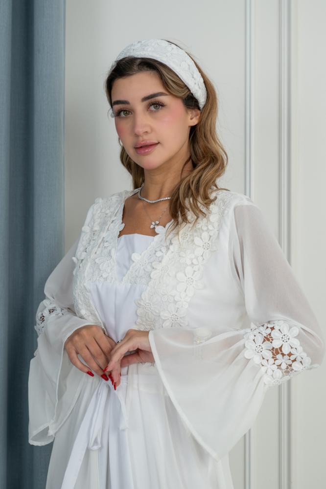 روب استقبال الأم افويت مع ربطة شعر