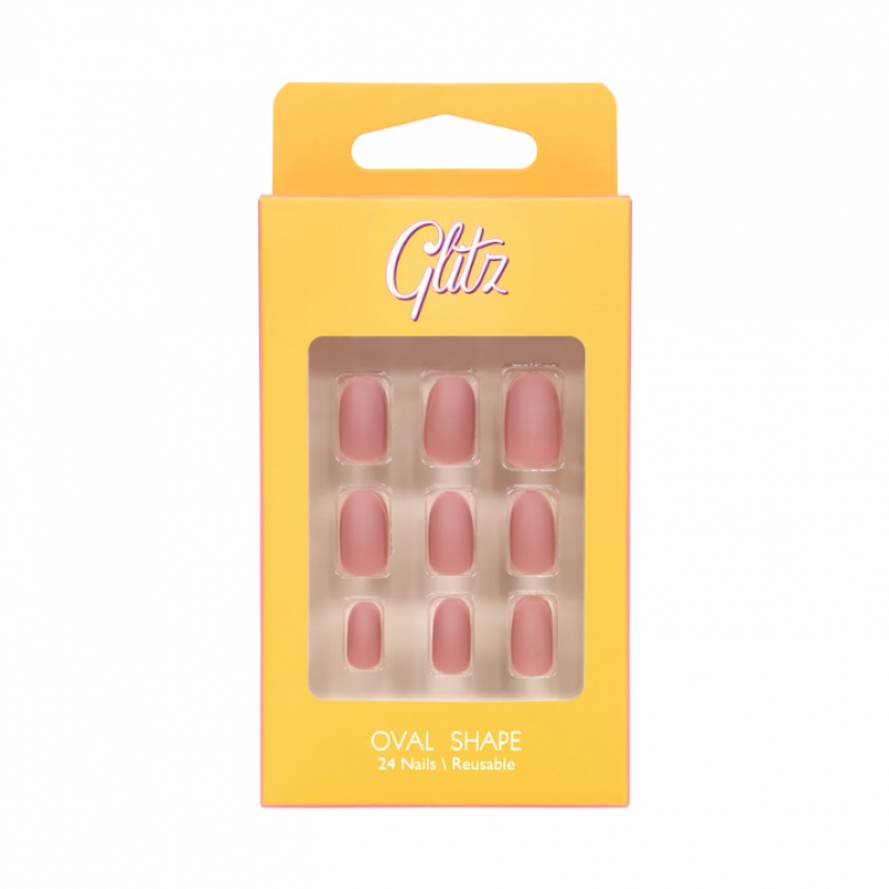 جليتز, اظافر صناعية, لصق ذاتي, لون لحمي مطفي, للعناية بالأظافر, منعم