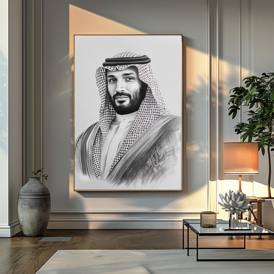 لوحة جدارية فنية-سمو الامير محمد بن سلمان-ولي العهد