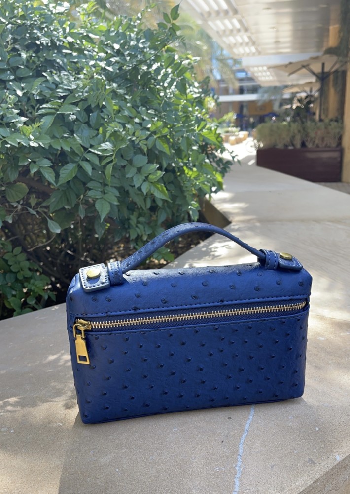 Blue Ostrich Bag
