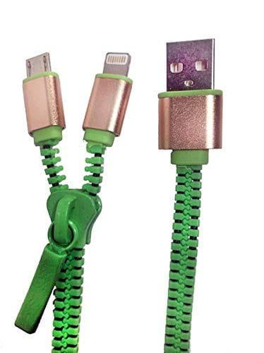 كابل شحن بسحاب 2 في 1 لأجهزة iPhone و Android أو أي جهاز Micro USB