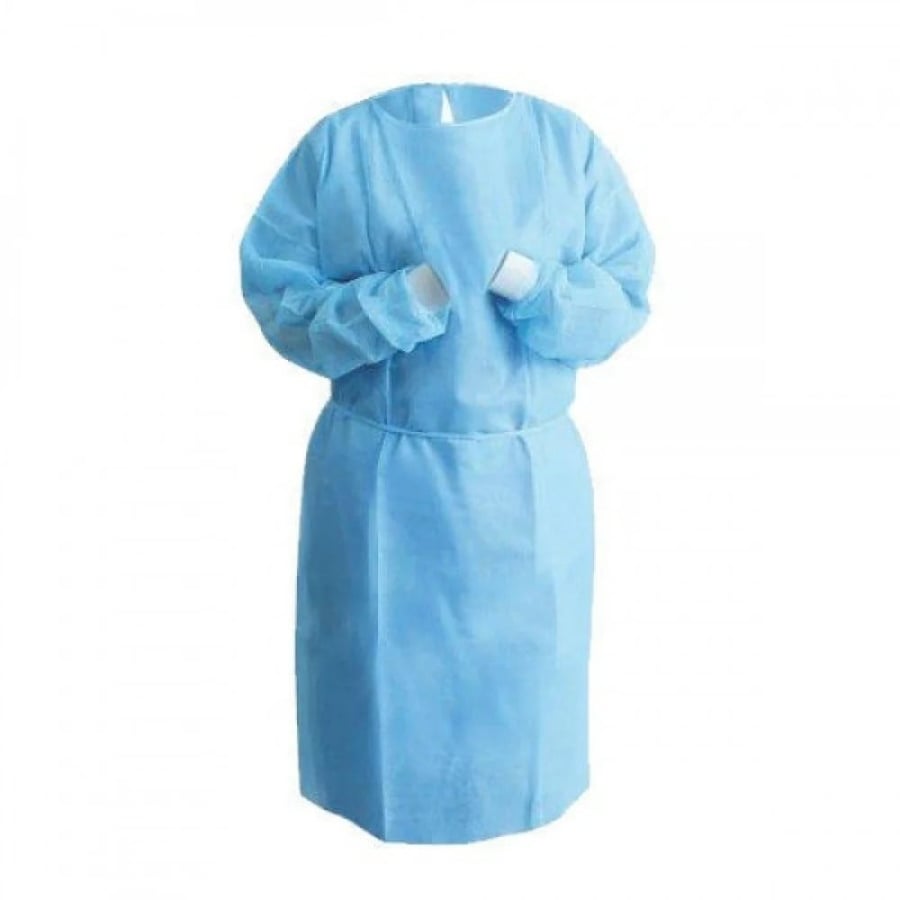 ISOLATION GOWN BLUE , ELASTIC 25 g