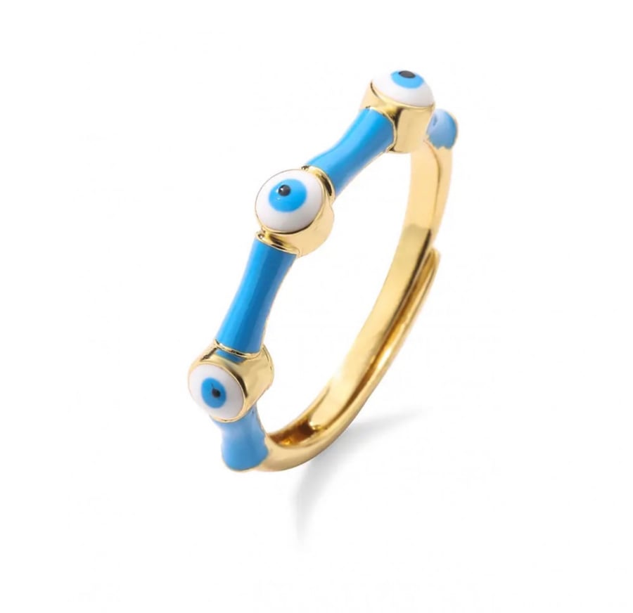 Gold-plated eye ring size 7